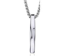 Lodoot Collar con colgante de urna de cremación para conmemoración de acero inoxidable con circonitas, joyería de recuerdo, acero inoxidable