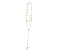 Lodoot Collar de rosario con colgante de cruz anudada hecho a mano, portátil, hilo de algodón, accesorio de joyería religiosa para uso diario, collar de rosario anudado en cruz tejida a mano