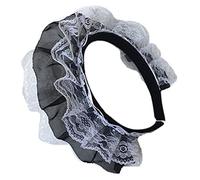 Lodoot Diademas de encaje para mujer, diadema de encaje multicapa, novedad, diadema de dama de sirvienta, cosplay, fiesta, accesorios de tres capas de encaje Lolita