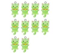 Lodoot Dijes de resina surtidos de gatos en miniatura para hacer joyas, collares, pulseras y llaveros, accesorios luminosos con colgante de gato