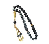 Lodoot Elegante rosario de cuentas de cristal con cadena de mano de 33 cuentas, pulsera de meditación, joyería para hombres y mujeres, cuentas de flores grandes, pulsera de cristal, rosario musulmán