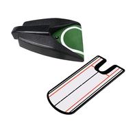 Lodoot Entrenador portátil de práctica de putt, taza de putting automática, herramienta de alineación de golf, accesorios de entrenamiento, corrector, barra de empuje, espejo de práctica