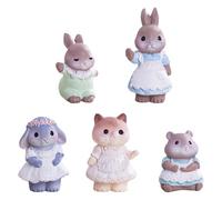 Lodoot Figuras de conejos en miniatura, conejitos de animales, adorno de paisaje, decoración de jardín, plantas en maceta, decoración de tartas