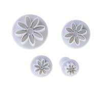 Lodoot Juego de 4 moldes para tartas de chocolate, fondant, decoración de margaritas, fondant y flores