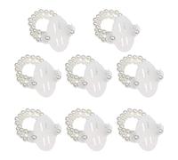 Lodoot Juego de 8 pulseras de ramilletes de mano de flores, accesorios elásticos de perlas para decoración de niña