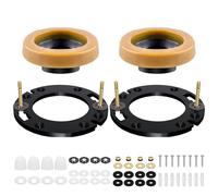 Lodoot Juego de anillos de inodoro muy gruesos con pernos de metal, reparación de bridas de inodoro para un sellado superior de fugas y fácil instalación. Kit de reparación de anillos de cera de brida