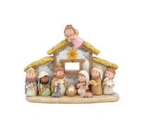 Lodoot Juego de belén con luz LED para interiores de Navidad, juego de mesa