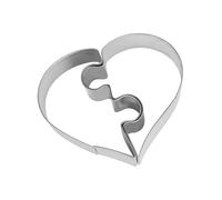 Lodoot Juego de rompecabezas de galletas de corazón de acero inoxidable para decoración de tartas