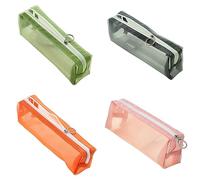 Lodoot Lápiz transparente simple para estuche con bolsa de cosméticos, multiusos, para viajes, escuela, oficina, para adolescentes y niñas, estuche de papelería de gran capacidad