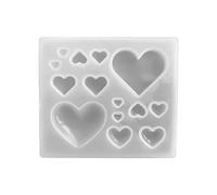 Lodoot Molde de silicona con forma de corazón, molde de resina para joyas, molde con forma de corazón epoxi para llavero, horquillas para el pelo, aretes, fabricación de silicona