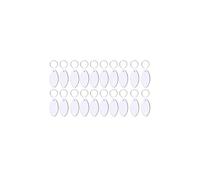 Lodoot Paquete de 60 llaveros de madera en blanco para proyectos hechos a mano y de sublimación, anillos personalizables, accesorios