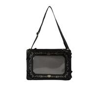 Lodoot Sweet Cool Itabag - Bolso bandolera transparente Itabag, bolso de mano, bolso de mano, bolso de mano, bolso de mano de moda, Black, One Size