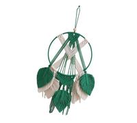 Lodoot Tapices de macramé de algodón hechos a mano con borlas de hojas para decoración de dormitorio y sala de estar