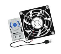 Lodoot Ventilador de gabinete USB de 80 mm con control de temperatura de 0 a 60 ℃, ventilador de refrigeración silencioso para gabinete de cine en casa, gabinetes de servidor, termostato ajustable