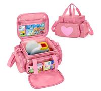 LoDrid Bolsa de Almacenamiento Compatible con el Kit de Inicio Little Tikes Story Dream Machine, Bolsa de Transporte con Varios Bolsillos para Accesorios con asa y Correa para el Hombro, Rosa