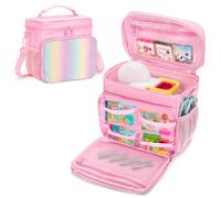 LoDrid Bolsa de almacenamiento compatible con Little Tikes Story Dream Machine Books Starter Set, funda de transporte con asa y correa para el hombro para libro de cuentos, personaje, rosa, solo bolsa