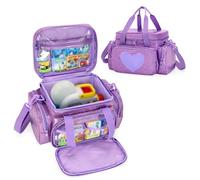 LoDrid Bolsa de Almacenamiento Compatible con Little Tikes Story Dream Machine Starter Set, Funda de Transporte con múltiples Bolsillos para Accesorios con asa y Correa para el Hombro, Morado