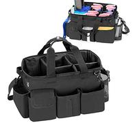 LoDrid Bolsa de limpieza portátil con divisor extraíble, Negro | Organizador con asa y correas para hombro y cintura, para personal de limpieza y camareras de piso; solo la bolsa
