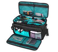 LoDrid - Bolsa Grande para Archivos de Cables con Parte Inferior Acolchada en el Interior y divisores Desmontables, Bolsa para DJ para portátil de 15,6" Equipo de música para DJ
