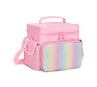 LoDrid Estuche de Almacenamiento Compatible con Tonie, Organizador de Transporte para Reproductor de Audio, Bolsa portátil con Correa para el Hombro y asa para Carga, Auriculares y Accesorios, Rosa
