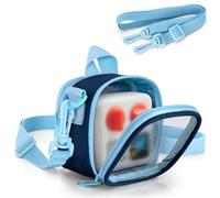 LoDrid Funda de viaje compatible con Yoto Mini (edición 2024), soporte para reproductor de audio con correa de hombro ajustable, bolsillo con cremallera para tarjetas, solo bolsa, Blue, Informal