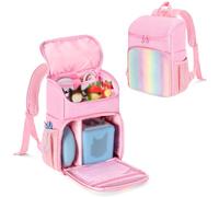 LoDrid Mochila Compatible con Tonie 2/1, Bolsa portátil para el Juego de Inicio del Reproductor de Audio, Estuche de Transporte con 3 Bolsillos Transparentes para exhibir Figuras, Rosa, Solo Bolsa