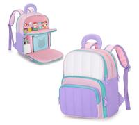LoDrid Mochila de Viaje Compatible con Toniebox 2/1, múltiples Bolsillos para el Kit de Inicio del Reproductor de Audio, Personajes, Cargador, Auriculares y Accesorios, Rosa, Solo la Mochila