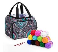 LoDrid Pequeña Bolsa de Almacenamiento de Hilo con 2 Ojales, Portátil Bolso Tote Tejido para Kit de Tejer Bolsa Yarn Project para Set de Suministros de Tejer, Adultos, Tótem (Solo Bolsa)
