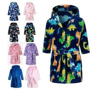Lodunsyr Albornoces Niña Niño Pijamas y Batas Infantil Textiles de Baño Muchacha Albornoz con Capucha Batas Regalos Suave Ropa de Dormir 2-9 Años