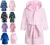 Lodunsyr Albornoces Niña Niño Pijamas y Batas Infantil Textiles de Baño Muchacha Albornoz con Capucha Batas Regalos Suave Ropa de Dormir Rosa 4-5 Años