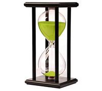 Lodunsyr Reloj de Temporizador de Arena de 45 Minutos Inicio Ornamento Oficina Decoración para Salón Mesa Baja Juego Escolar Hourglass Timer 45 Minutos Marco de Madera Reloj de Arena Verde