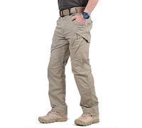 Loeay Pantalones de Combate Tácticos Militares para Hombres - Cargo de Ciudad, Ejército, Swat Con Múltiples Bolsillos Elásticos - Color Caqui, Talla S