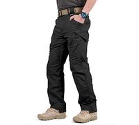 Loeay Pantalones de Combate Tácticos Militares para Hombres - Cargo de Ciudad, Ejército, Swat Con Múltiples Bolsillos Elásticos - Negro XXL