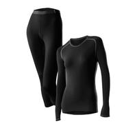 LÖFFLER - Conjunto de Ropa Interior térmica de Acampada y Senderismo para Mujer, tamaño 40, Color Negro