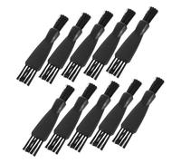 LOEFLIFA 10 Piezas cepillo de limpieza de afeitadora Reemplazo de pincel de afeitar cepillo de limpieza electrico limpiador de brochas de afeitar cepillos de repuesto nylon Negro