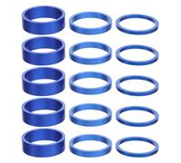 LOEFLIFA 15 piezas Espaciadores de Vástago para Bicicletas Aluminio Resistente Anillos para Horquilla Delantera Compatibles con Bicicletas de Montaña y Carretera Accesorios Ciclismo