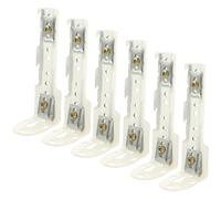 LOEFLIFA 6 Piezas Soportes Metálicos para Riel de Cortina Soporte de Código Doble para Fijación de Cortinas en Pared Accesorios de Hogar Oficina y Restaurante