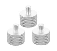 LOEFLIFA Adaptador de Tornillos Metálicos 5/8 a 1/4 para Soporte de Micrófono, Accesorios para Transmisión, Paquete de 3 Unidades, Color Plateado, Compatibles Trípodes de Articulado