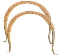 LOEFLIFA Asas de Tetera Vintage de Madera de Haya Cuerda de Yute Mango Reemplazable Grande Anti-Escaldaduras 2 Piezas para Tetera y Hervidor Accesorio Resistente al Calor para Cocina