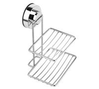 LOEFLIFA Jabonera Inoxidable de Doble Capa con Fuerte Ventosa para Baño y Cocina Soporte para Jabón y Esponjas Diseño Elegante y Funcional Resistente al Agua y de Instalar