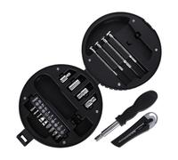 LOEFLIFA Kit de Herramientas para Hogar con Caja Forma de Rueda Compacto de Herramientas Manuales Carbono para Reparaciones Básicas y Mantenimiento Doméstico