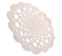 LOEFLIFA Posavasos de Cuerda de Algodón Redondo, Mantel Individual de Crochet para Decoración de Mesa, Blanco, Aislante para Servir, Estilo Simple
