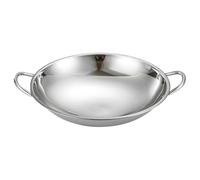 LOEFLIFA Sartén Wok de Acero Inoxidable 26 CM con Fondo Redondo Olla Seca para Cocina Doméstica y Estufa Batería de Cocina Resistente y Fácil de Limpiar para Hogar y Restaurante