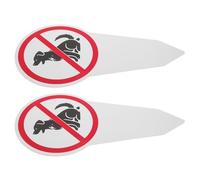 LOEFLIFA Señales de advertencia para perros de aluminio con estaca, 2 piezas, no hay excrementos de perros, para lugares públicos y áreas residenciales, instalación fácil