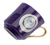 LOEFLIFA Taza de Cerámica para Café y Té Diseño Ojo Turco Fatima Color Azul Intenso Resistente a Desgaste y Rotura Adecuado para Hogar Oficina y Restaurantes Taza para Leche y Bebidas