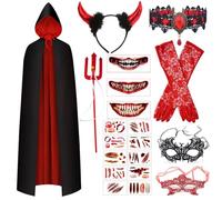 LOEPENLE Disfraz de vampiro de Halloween, disfraz de vampiro para mujer, disfraz de diablo para fiesta temática, cosplay, carnaval