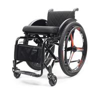 LOERSS Silla de ruedas deportiva todoterreno plegable, silla manual portátil, sillas de ruedas autopropulsadas plegables y ligeras, silla de ruedas de traslado autopropulsada(38cm/15in)