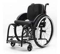 LOERSS Silla de ruedas manual ligera, silla de ruedas deportiva ultraligera portátil todo terreno, silla de ruedas plegable, sillas de ruedas de transporte con antivuelco(Black B,42cm/16.5in)