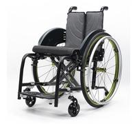 LOERSS Silla de ruedas manual ligera, silla de ruedas deportiva ultraligera portátil todo terreno, silla de ruedas plegable, sillas de ruedas de transporte con antivuelco(Green A,40cm/15.7in)