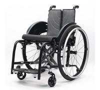 LOERSS Silla de ruedas manual ligera, silla de ruedas deportiva ultraligera portátil todo terreno, silla de ruedas plegable, sillas de ruedas de transporte con antivuelco(Black A,43cm/17in)